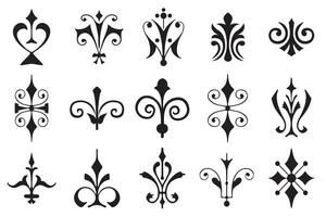set vintage calligraphic design elements and page decoration for retro design with old ornaments. vector