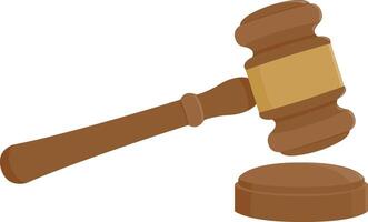 Judge gavel on white background. Symbol of law. Justice and punishment in court icon. Wooden hammer in courthouse. vector