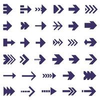 Collection of Amethyst arrow symbols icons on white background vector