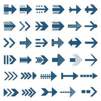 Set of Unique Cyan Arrow Symbols in a Grid Pattern vector