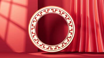 Red Chinese style background, Spring Festival theme elements, 3d rendering. video
