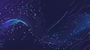 Abstract waves of light flow gracefully across a dark background, creating a mesmerizing and modern digital design. video