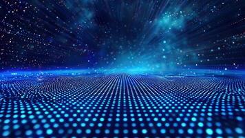 A mesmerizing digital landscape featuring glowing dots and cosmic elements, perfect for futuristic and sci-fi themes. video