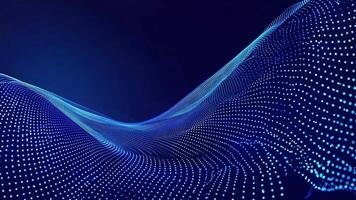 A captivating abstract blue wave design featuring glowing dots, perfect for technology and digital themes. video