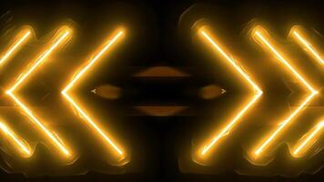 Dynamic glow of yellow neon arrows pointing left, creating a vibrant and energetic visual ideal for creative projects. video