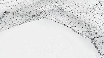 Abstract representation of a network structure, emphasizing connectivity and complexity against a minimalist backdrop. video