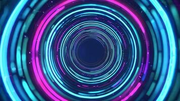 Vibrant tunnel of light with captivating blue and pink colors, creating a mesmerizing visual experience. video