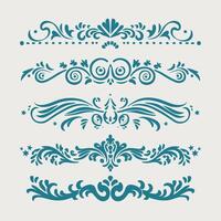 Set of vintage floral design elements vector