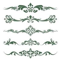 Set of decorative floral borders and scroll elements vector