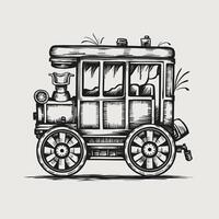 A sketch of a train on a white background vector