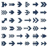 Slate Arrow Icon Set with Diverse Designs and Orientations vector