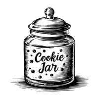 Cookie jar with cookie inside illustration vector