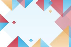 Overlayed geometric shapes background in bright colors vector