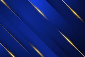Elegant abstract blue background with shiny gold ornaments vector