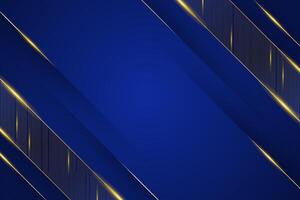 Luxurious abstract blue background with shiny gold ornaments vector