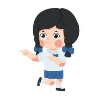 kid pointing at copy space vector