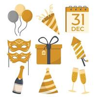 new year's eve elements collection icons for web Set of new year party vector