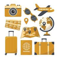 Set of travel icons. illustration in flat design style. Isolated on white background. vector