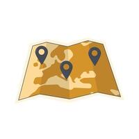 Map icon in flat style isolated on white background. Travel symbol illustration. vector