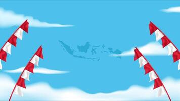 Side Triangle Flag Pole And Cloudy Blue Sky video