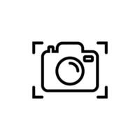 Photo camera icon line. Camera icon symbol isolated on white background. vector
