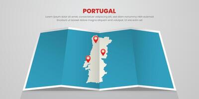 portugal map travel with pin tag location design Illustration vector