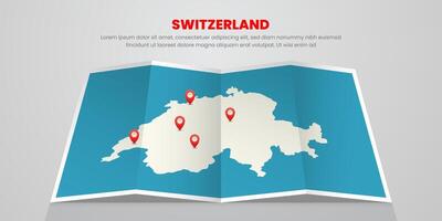 Switzerland map travel with pin tag location design Illustration vector