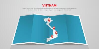 vietnam map travel with pin tag location design Illustration vector