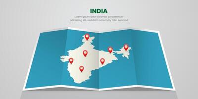 India map travel with pin tag location design Illustration vector