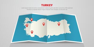 turkey map travel with pin tag location design Illustration vector