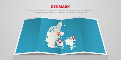 denmark map travel with pin tag location design Illustration vector