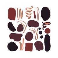 Set of blob shapes and lines. illustration. vector