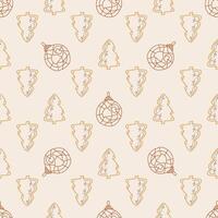 Seamless background with traditional winter holidays elements. Decorative Christmas pattern. vector