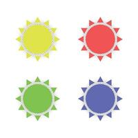 Sun flat decorative elements set design collection. vector