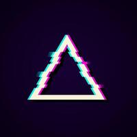 Glitched Triangle Frame Design. Distorted Glitch Style Modern Background. Glow Design for Graphic Design - Banner, Poster, Flyer, Brochure, Card. vector