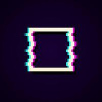 Glitched Square Frame. Distorted Glitch Style Modern Background. Glow Design for Graphic Design - Banner, Poster, Flyer, Brochure, Card. vector