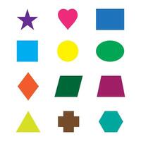 Educational geometric shapes set. Understanding of geometry poster for teaching and learning in school. vector
