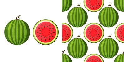 Cute seamless pattern with watermelon slices. vector