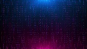 Abstract background with movement of particle lines. Bright stream of dots. dynamic colorful linear pattern with random dots glowing and fading. Seamless loop 4k video