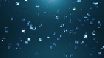 Digital back ground with particles and geometric shapes, data analysis technologies, network connection, big data, Computer Technologies Concept. Seamless loop video