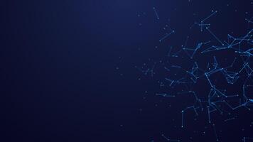Abstract background with motion plexus of dots and lines. Futuristic visualization of a network connection. Technology, social networks, communication,business. animation 4K video