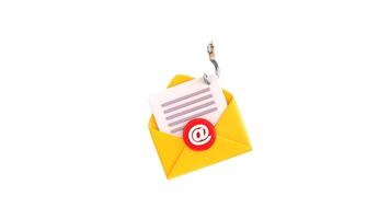 Phishing email on cyber security icon animation 3d render video