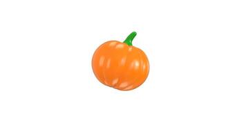 Pumpkin animation 3d render concept of fresh food, Halloween and holidays icon animation video