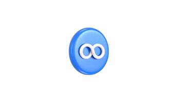Infinity icon 3d animation concept of Financial Website, apps, social media, presentation, design template element and other e-commerce. Seamless loop 3d animation video