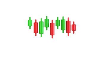 Stock trading candlestick graph icon animation 3d render video
