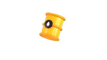 Barrel of oil drum container icon animation 3d render video