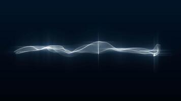 An oscillating plume of sparkling glowing particles on a blue background. Abstract animation. video