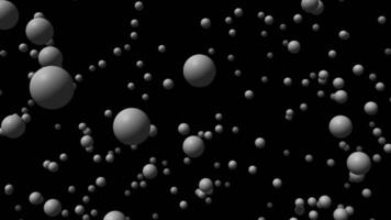 Abstract winter Christmas animation with black background. It is snowing from 3D balls. video