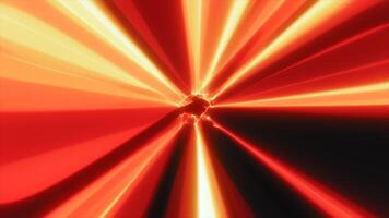 A dynamic burst of vibrant red and yellow light rays creating high-energy tunnel effect with speed and intensity energy motion video