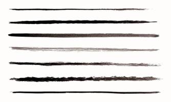 set of watercolor black grunge brushes, lines highlight and emphasize inside text vector